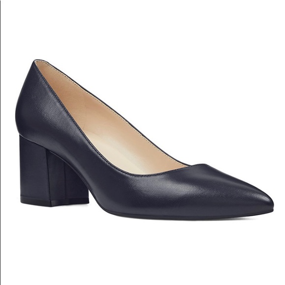 nine west black block heels